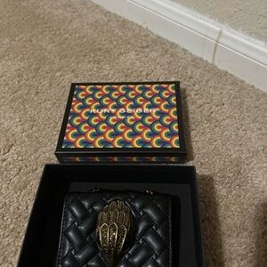 Kurt Geiger Black Quilted Bag with Gold Embellishment